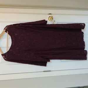 Taylor NWOT Lace Dress in Plum Size 24